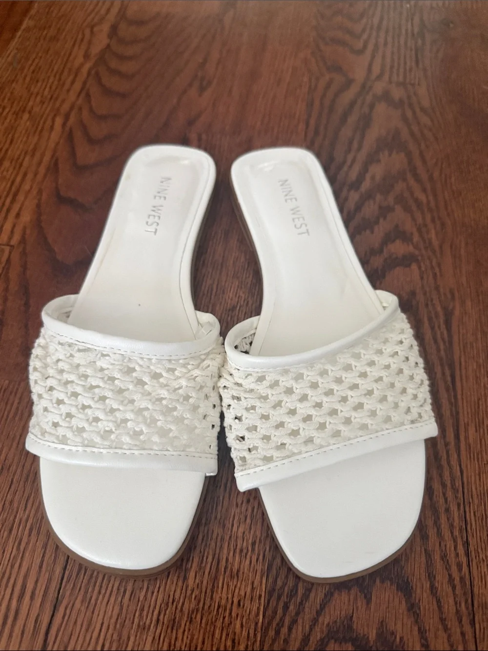 Nine West White Crotchet Sandals